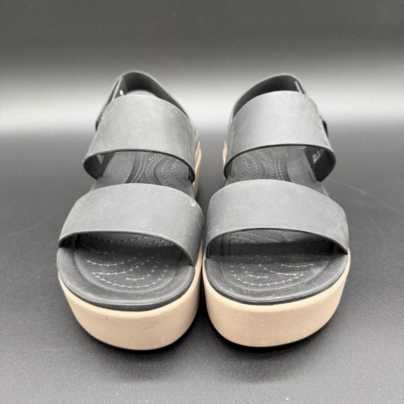 Crocs Brooklyn Low Wedge Platform Sandals Women's Size 6 Black Mushroom - Picture 3 of 7